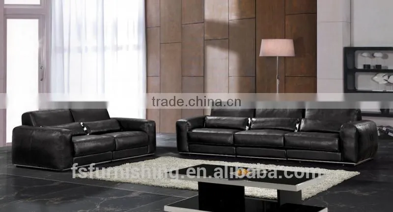 JR8002 luxury noble thick full cow leather European style sectional living room sofa set Foshan home furniture