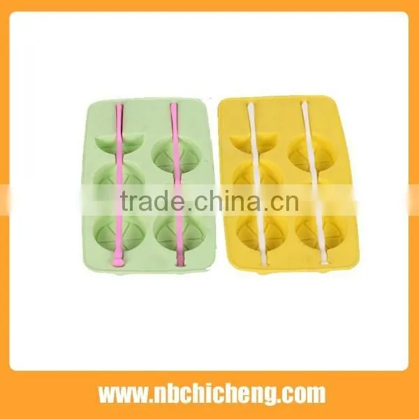 Lemon Silicone Ice Cream Mould/ Ice Tray Cube lollyPop Cream Maker/Popsicle Molds Set