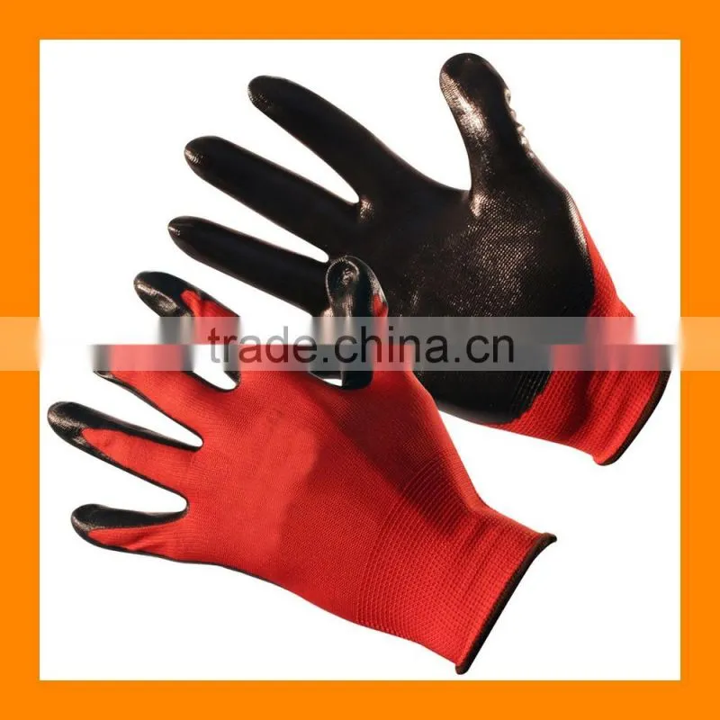 Chemical Resistant Smooth Nitrile Fully Dipped Grip Sandy Nitrile Palm Double Coated Work Gloves