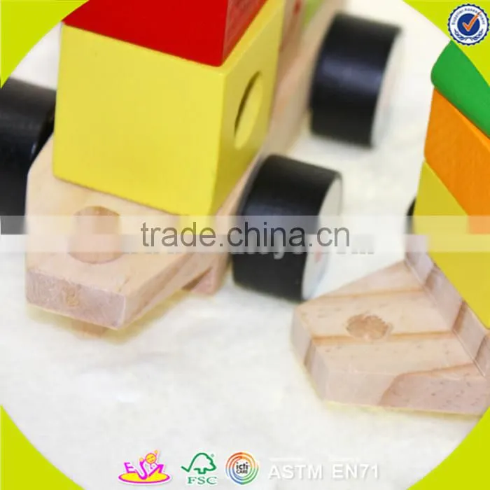 wholesale top sale multifunction pulling train toy stylish wooden pull train toys W05C008