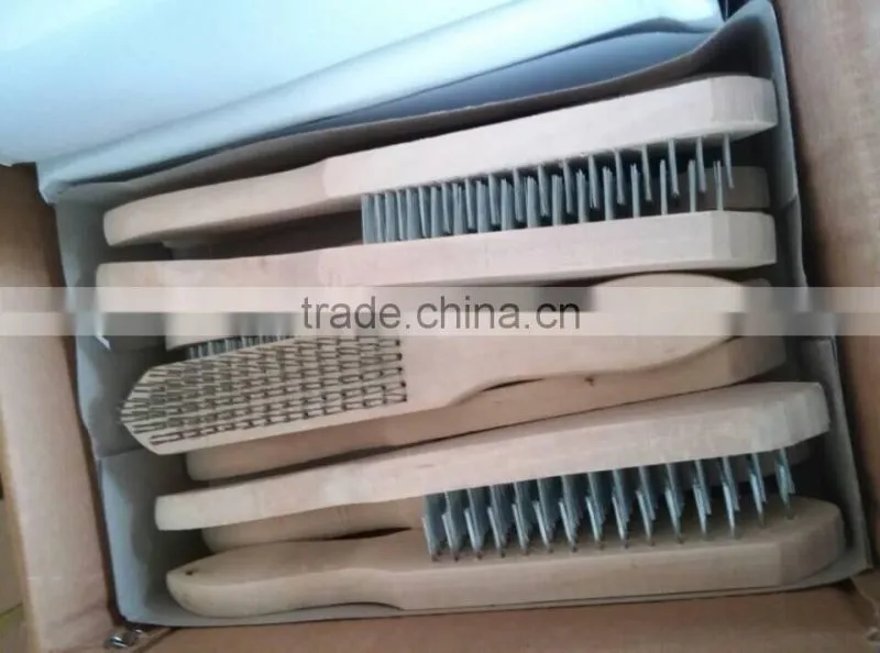 Cheap price and Good quality Steel wire brush with wooden handle
