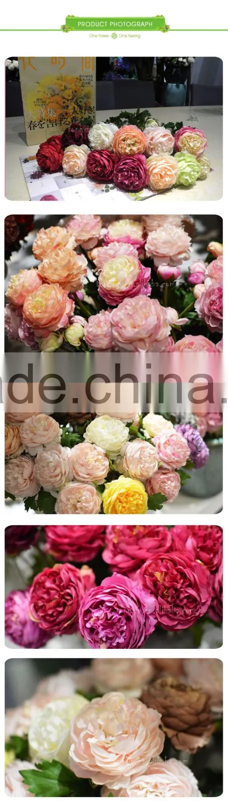 cheap single stem cloth silk ranunculus flowers low moq wholesale hotel decoration