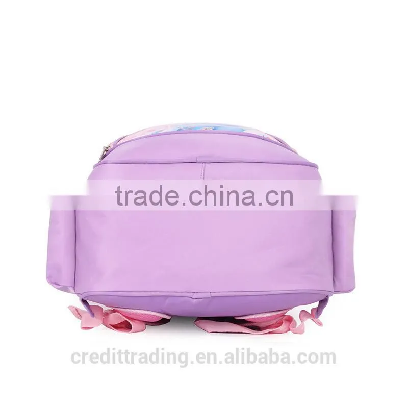 cute purple cartoon school bag for school girl