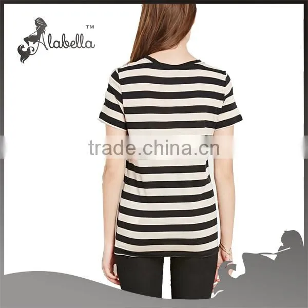 Classic Striped Tee Casual t shirts China tshirts manufacturer