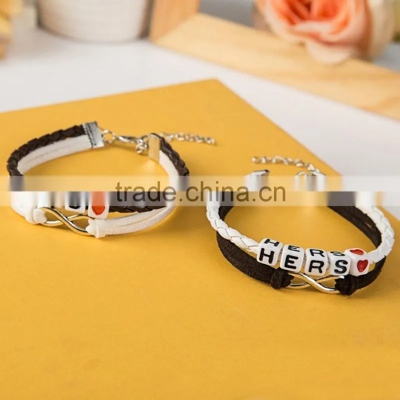 2016 fashion couple bracelet unique design couple handcuffs bracelets high end for valentine gift