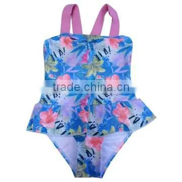 Red baby girl swimwear one piece with hello kitty printing
