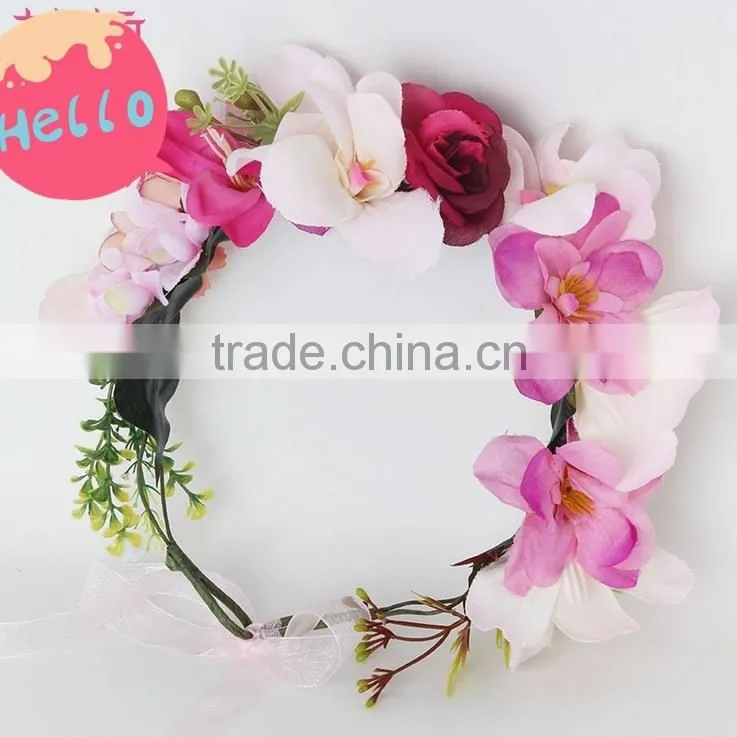 2017 Hot Sale Fashion Baby Girl Lace Flower Hair Band Fancy Hair Accessories