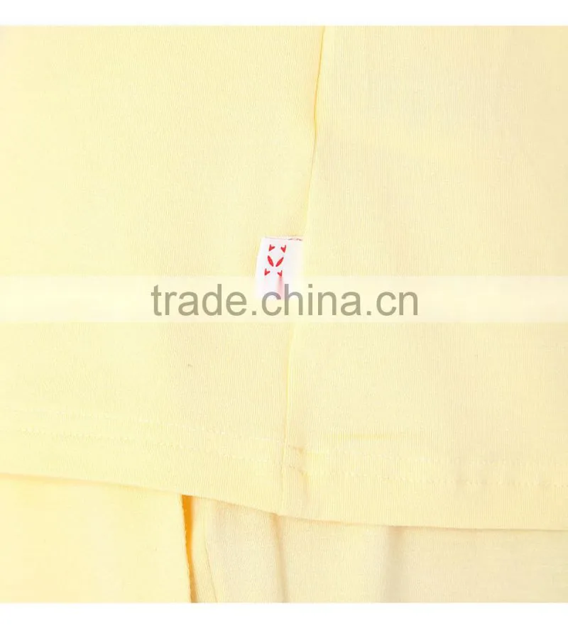 Men's yellow blank summer wholesale cotton pajamas