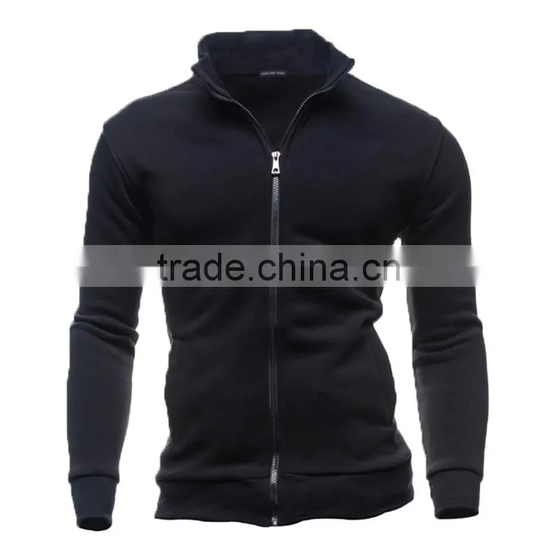 Wholesale blank custom hoodie sports gym tracksuit mens hoodies and sweatshirt cotton casual plain zipper hoodie with pocket