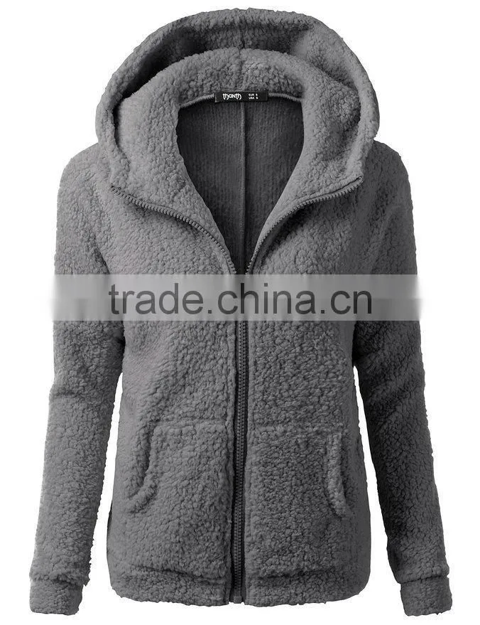 hot sale high quality super comfort custom zipper up women's hoodie coat