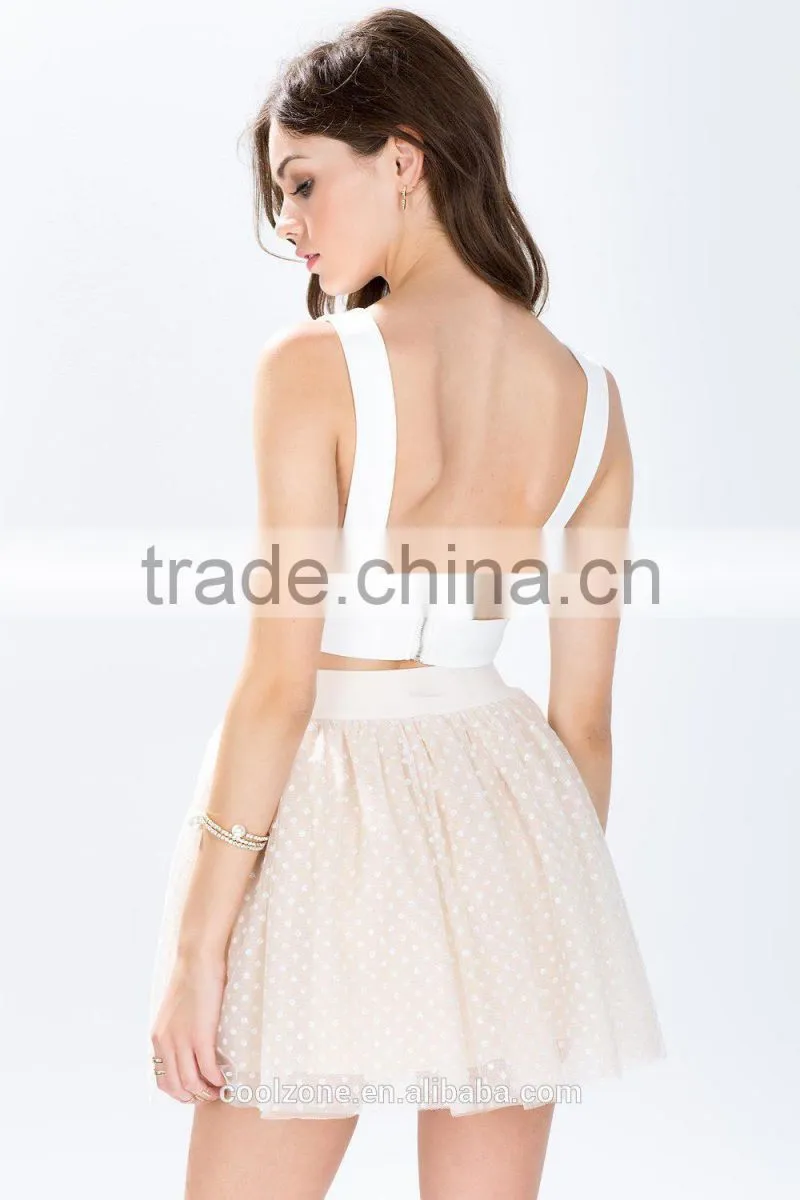 Fashion princess favorite tulle skirt,polka dots pring mini skirts