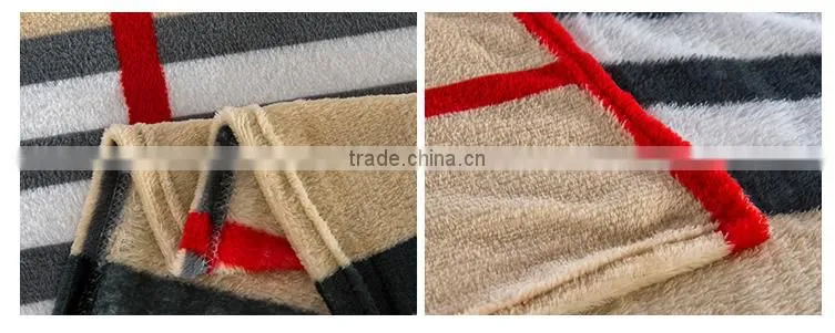 Smooth Coral Fleece Blanket Scottish Style Plush Throws