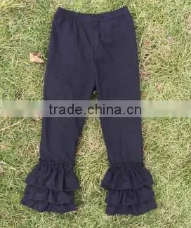 2015 girls ruffle leggings solid colors kids cotton pants wholesale girls triple ruffle pants