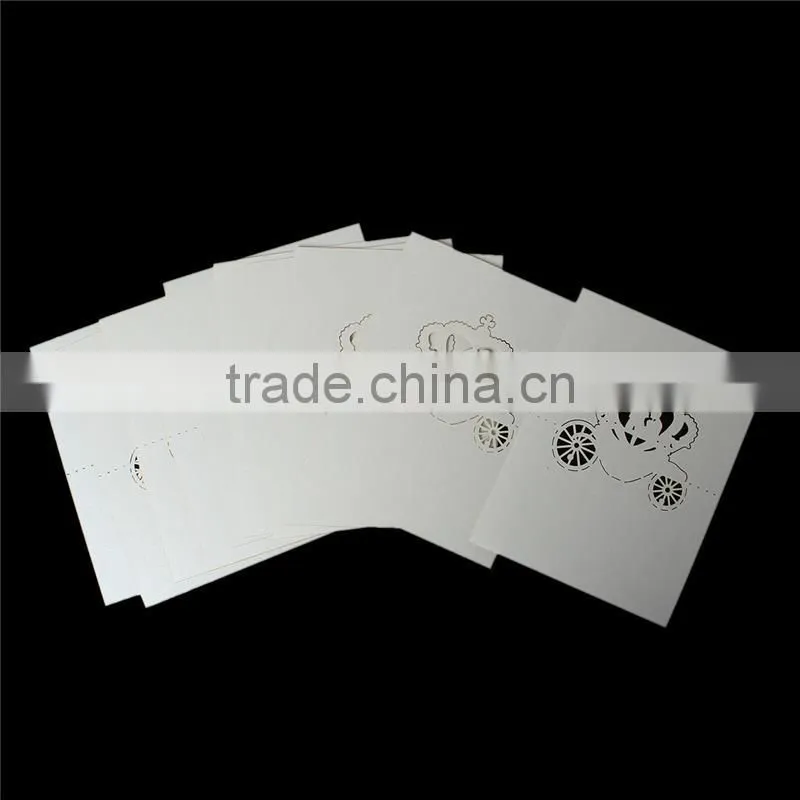 Paper Wedding Party Name Place Cards Crown Hollow Off-white