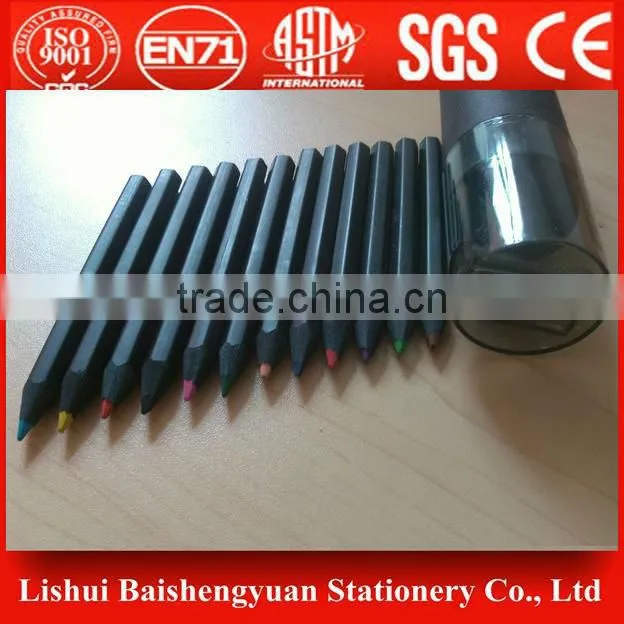 mini 12 colored wooden pencil in set