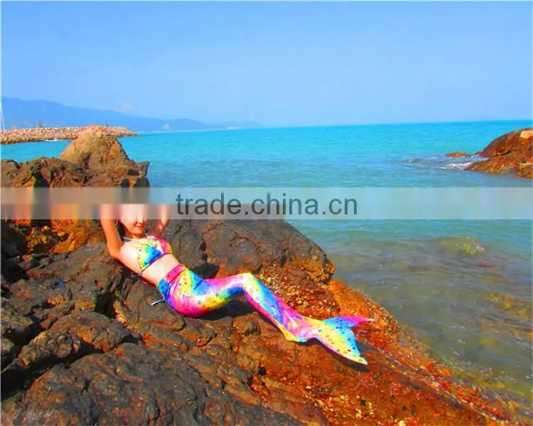 Fairy Girls Beautiful Rainbow Princess mermaid Tails Swim Fin