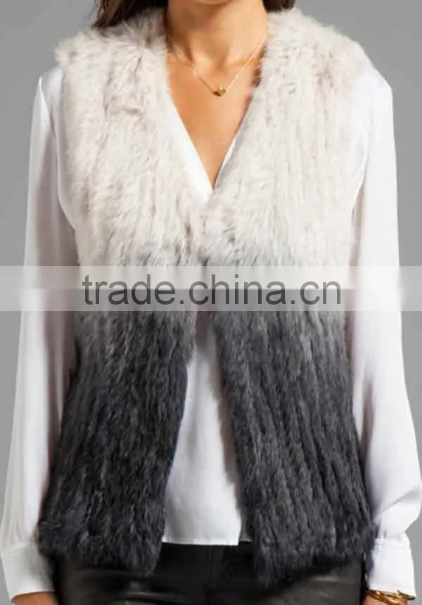YR554 Fashion Women Short Style 1*1 Knit Rabbit Fur Vest Wholesale and Retail all Accept~Degrade~~