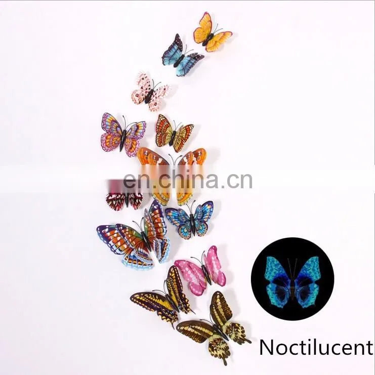 Wholesale High Quality 3D Double Butterfly PVC Wall Sticker Home Decoration