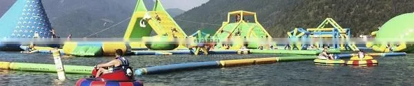 Commercial grade giant slide / inflatable water park pool with slide / outdoor inflatable park