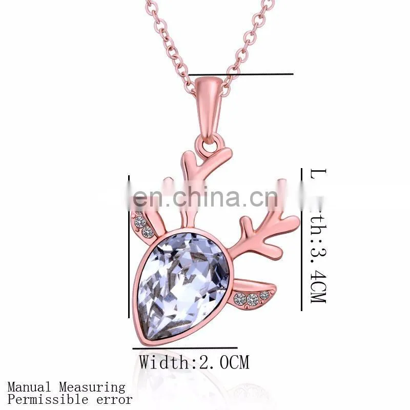 New arrival diamond rose gold plating necklace gift colar