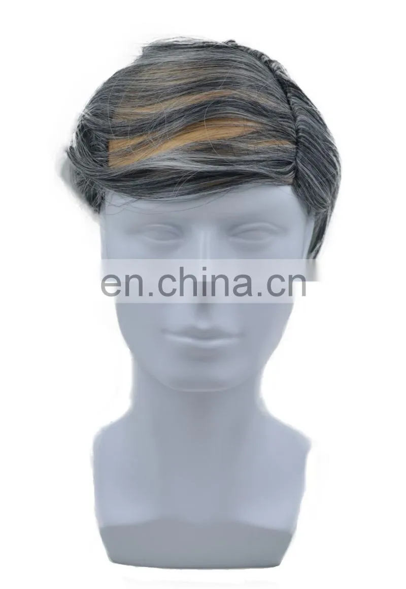MCW-2355 New 2017 synthetic wig black short straight man hair wig most popular singer Elvis Presley cosplay wig