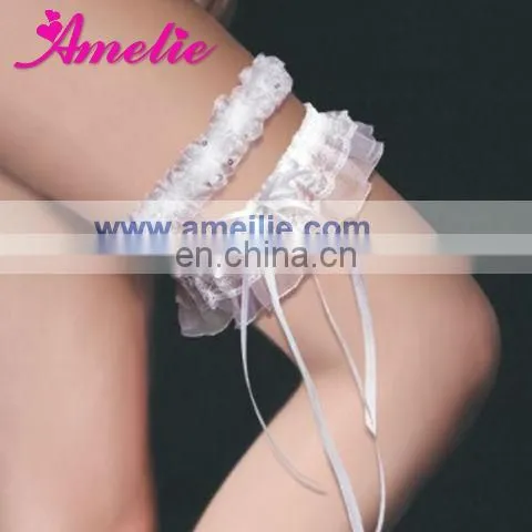 A-R8 Embroidery wedding bridal organza garter