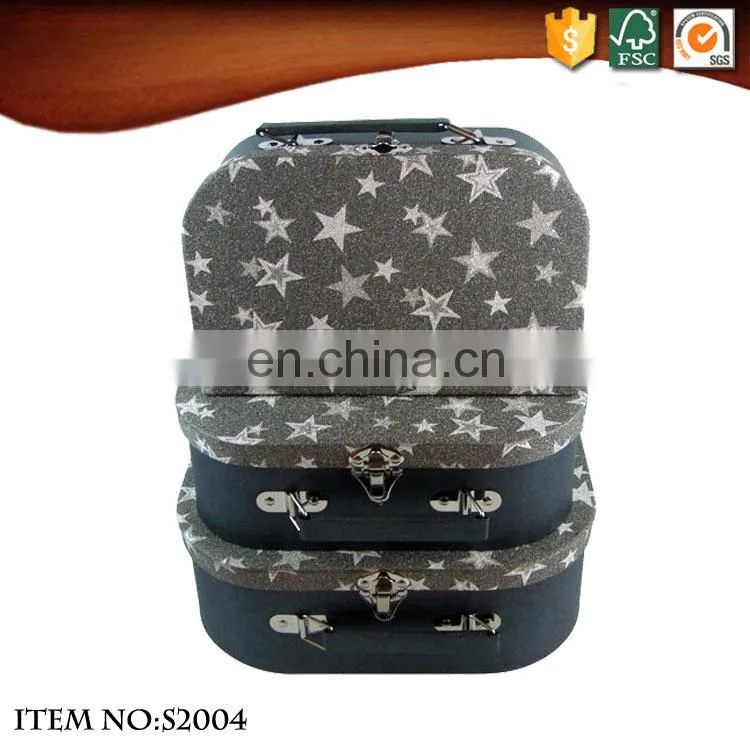 Star Pattern Black Small Storage Suitcase