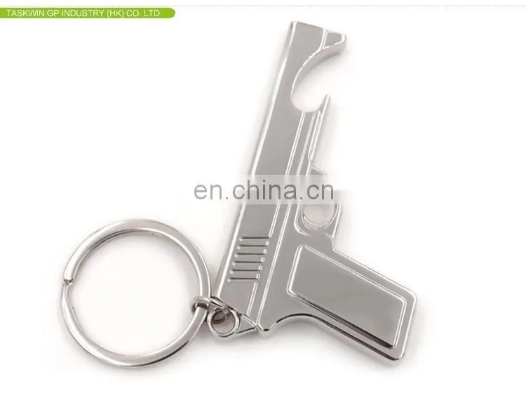 popular wholesale Custom gun shaped metal keychain for man