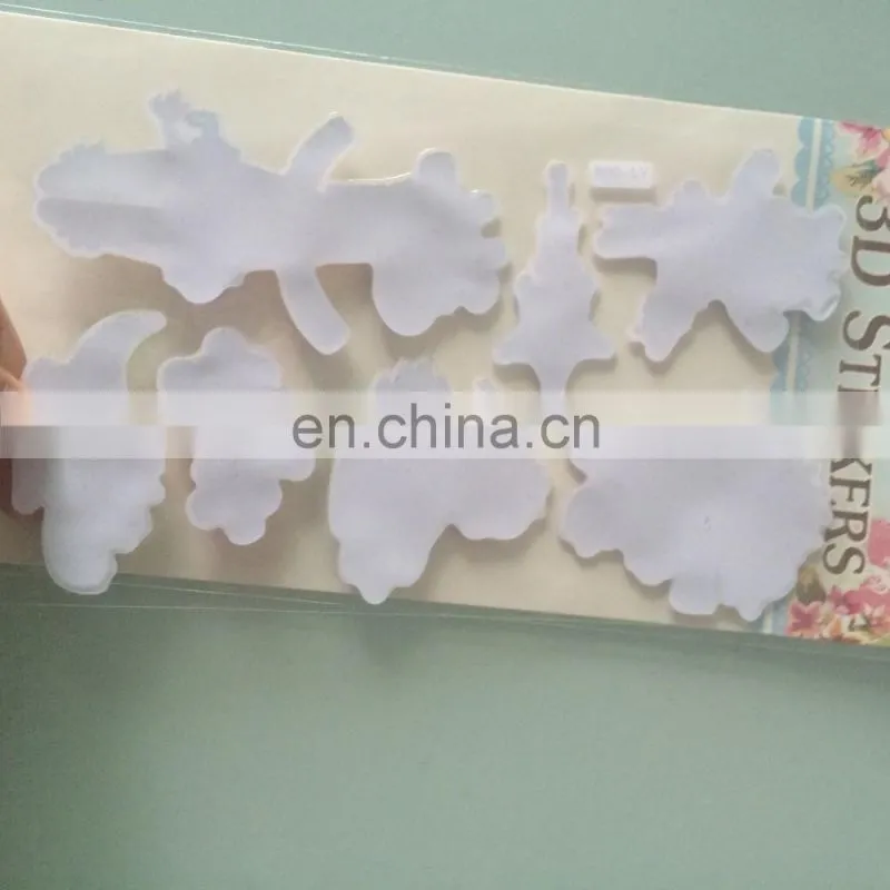 Hot deocrative promotional colorful custom make glitter 3D sticker