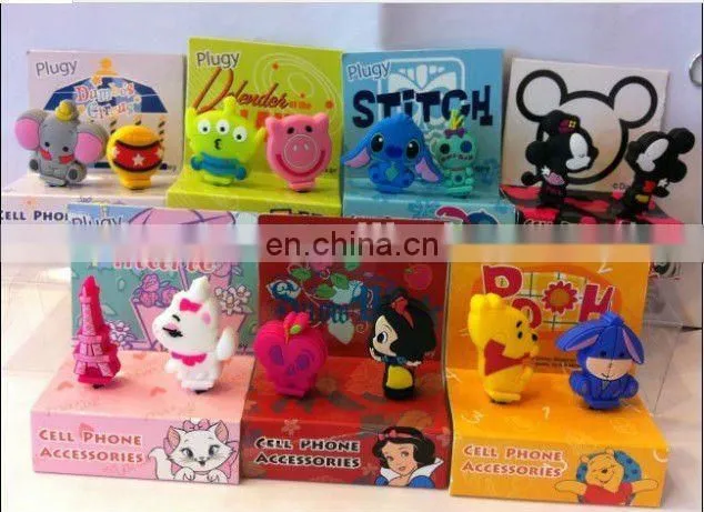Cute Cartoon Iphone Earphone Jack Plug Purple Cat, Promotional gifts