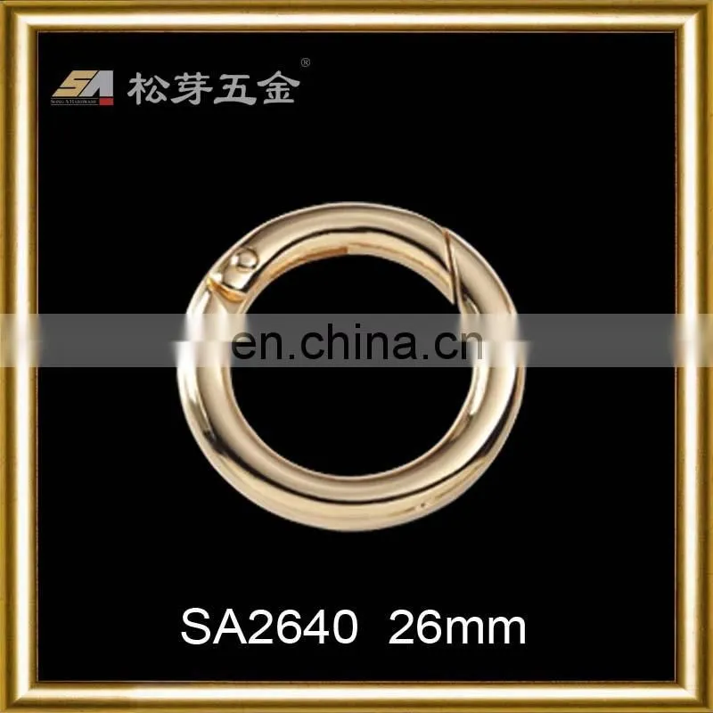 Custom Gold Plated Handbag Hardware, O Ring Metal Snap Hook, Custom Plated Metal Bag Buckle