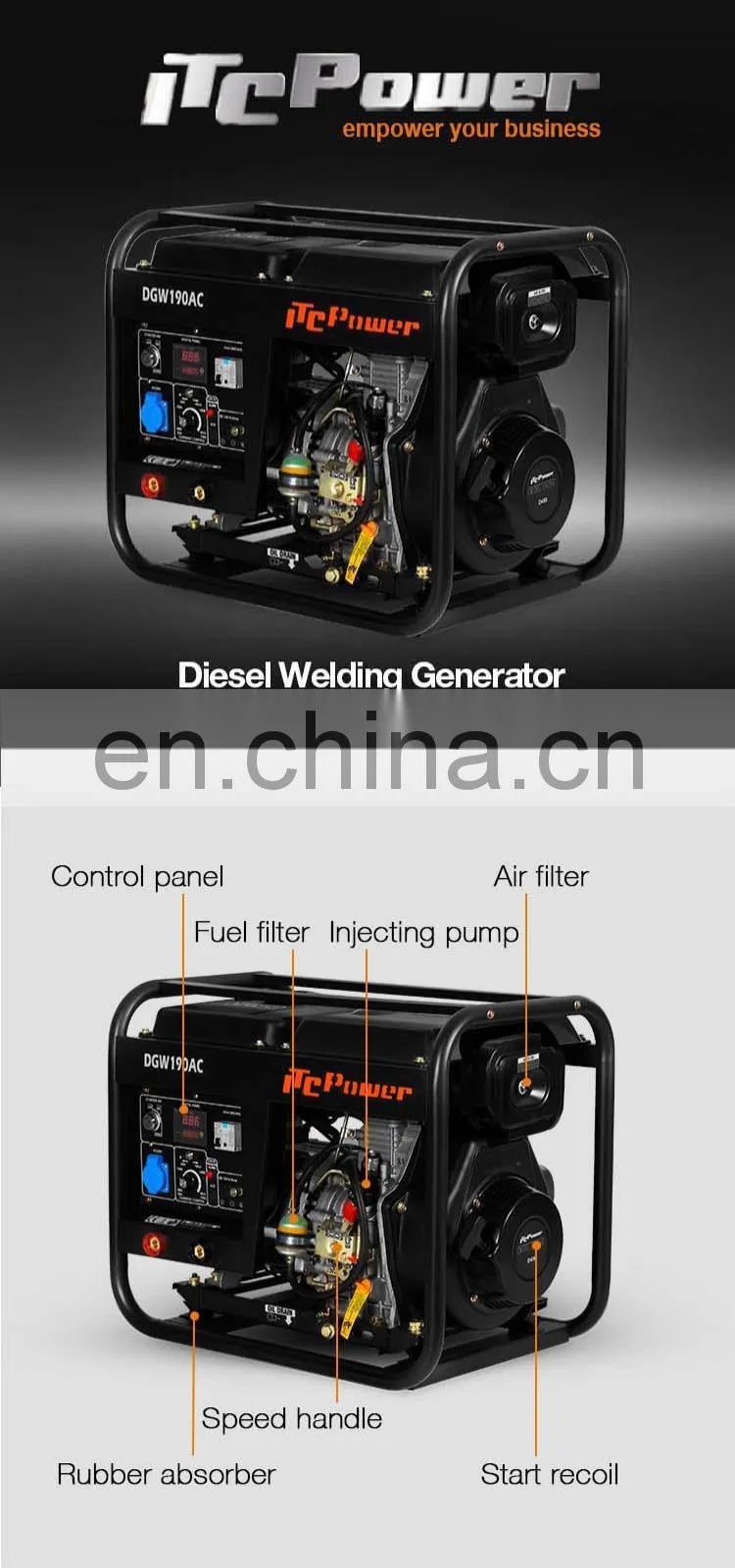 3 kW welder ITC-POWER diesel welding generator set supplier of power