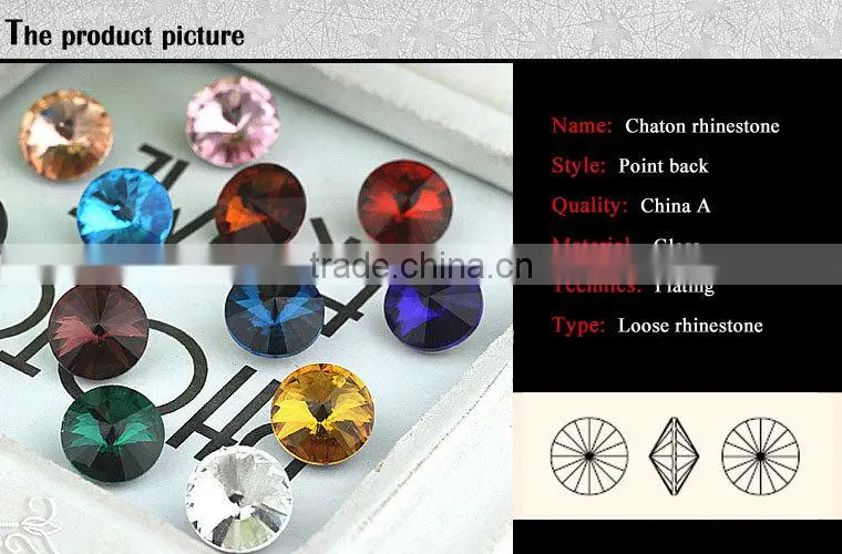 jx0729 Bling bling round satellite pointback crystal glass rhinestone for bags decoration