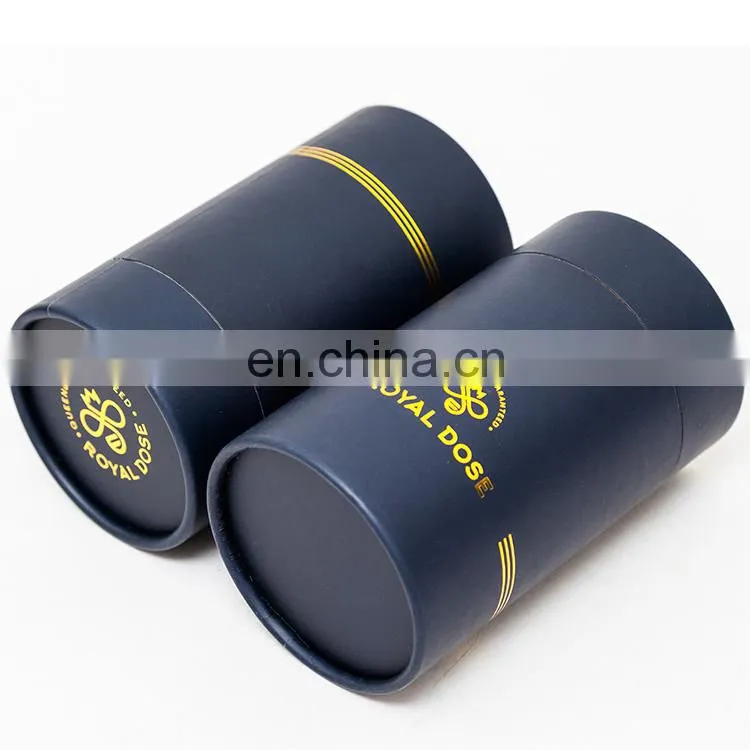 Customized Honey Jars Kraft Paper Tube Cardboard Tube Cylinder Boxes with hot foil stamping