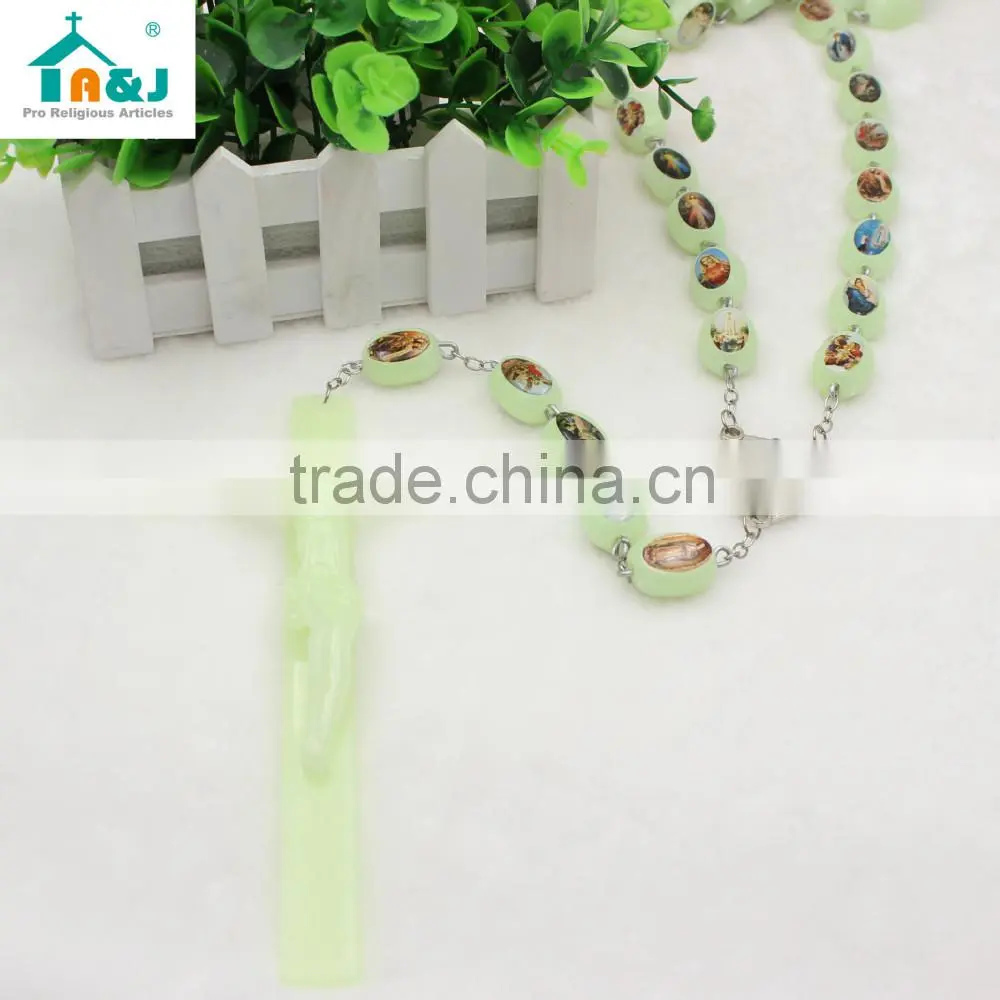 Passed CPSIA Test saint acrylic luminous rosary Special Handmade