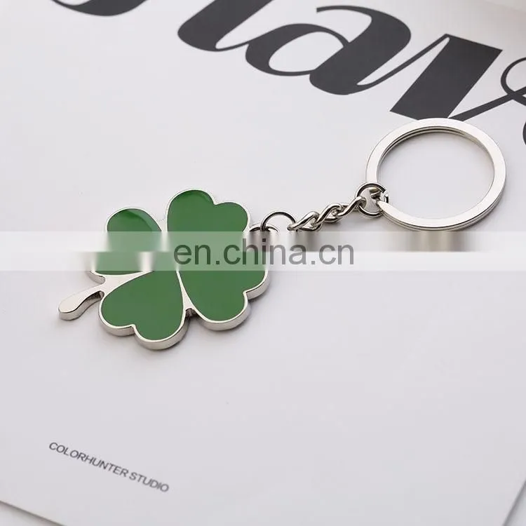 High Quality Green Leaf clover Keychain Fashion Creative Beautiful Four Leaf Clover Lucky Key Chain Jewelry