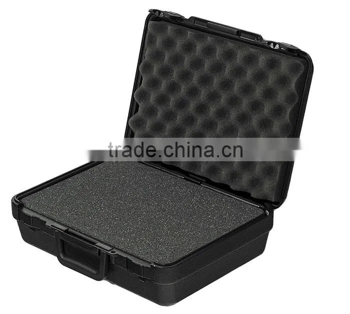 Black molded plastic carrying case, Rugged polypropylene flight case tool storage box