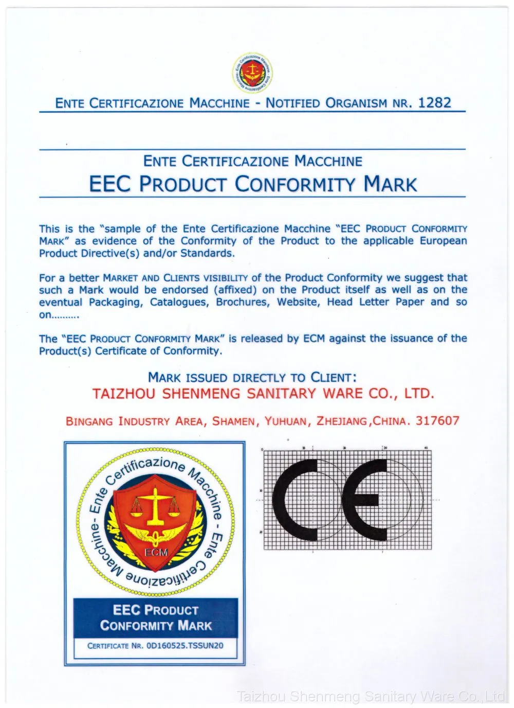 CE MARK FOR FITTING 001