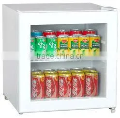 ETL, CE, RoHS,SAA certificated Single glass door mini refrigerator showcase,display cooler