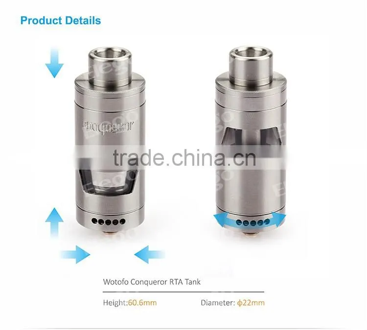 Stock Available Wotofo Conqueror RTA/Conqueror RTA ,Wotofo RTA Dual Postless Build Deck