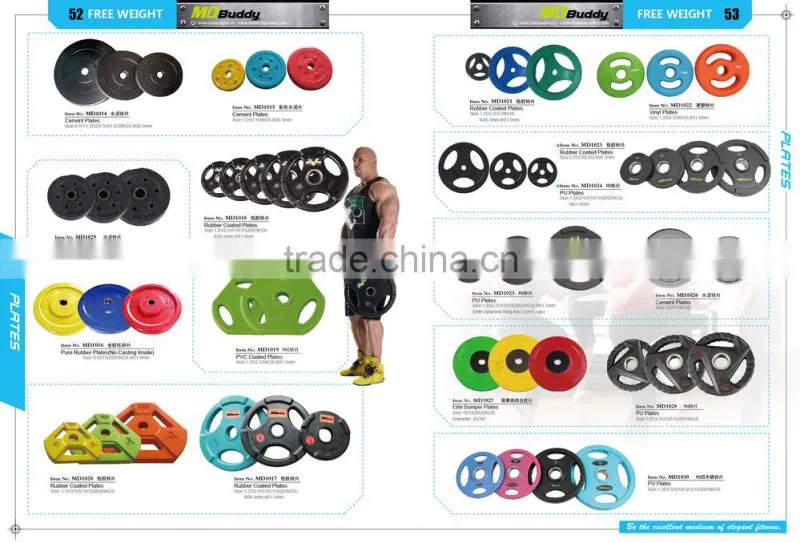 Wholesale price PU barbell weight lifting pu plate
