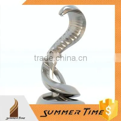 Stainless steel forged snake sculpture for interior home decoration