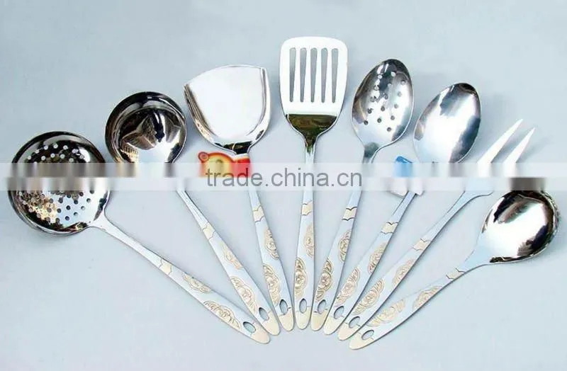 8 pieces stainless steel kitchen utensil with the hollow handle