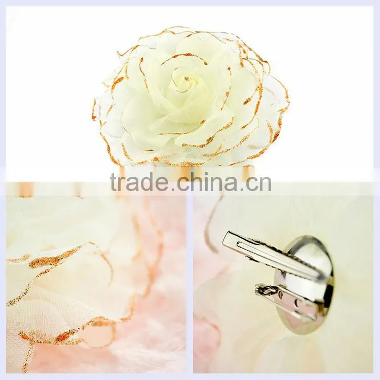 China fashion gold and white wedding hair flower hair accessories