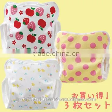 Japanese high quality wholesale products baby cloth diaper girl cover polyester 100% made in japan 3 pcs set