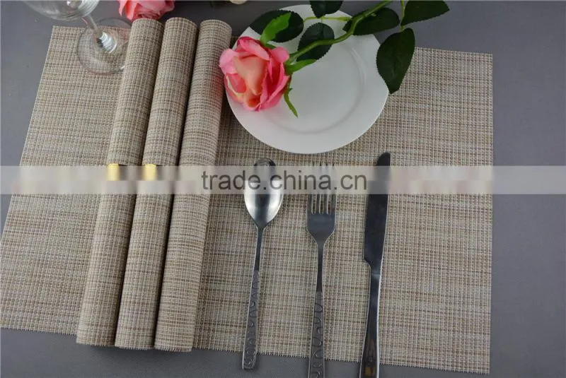 Table decoration PVC solid color disposable flaxen linen table placemat 45*30cm
