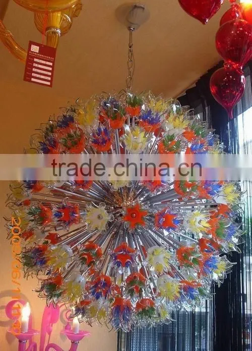 Large Murano Blown Glass Pendant Light, Chihuly Glass Chandelier