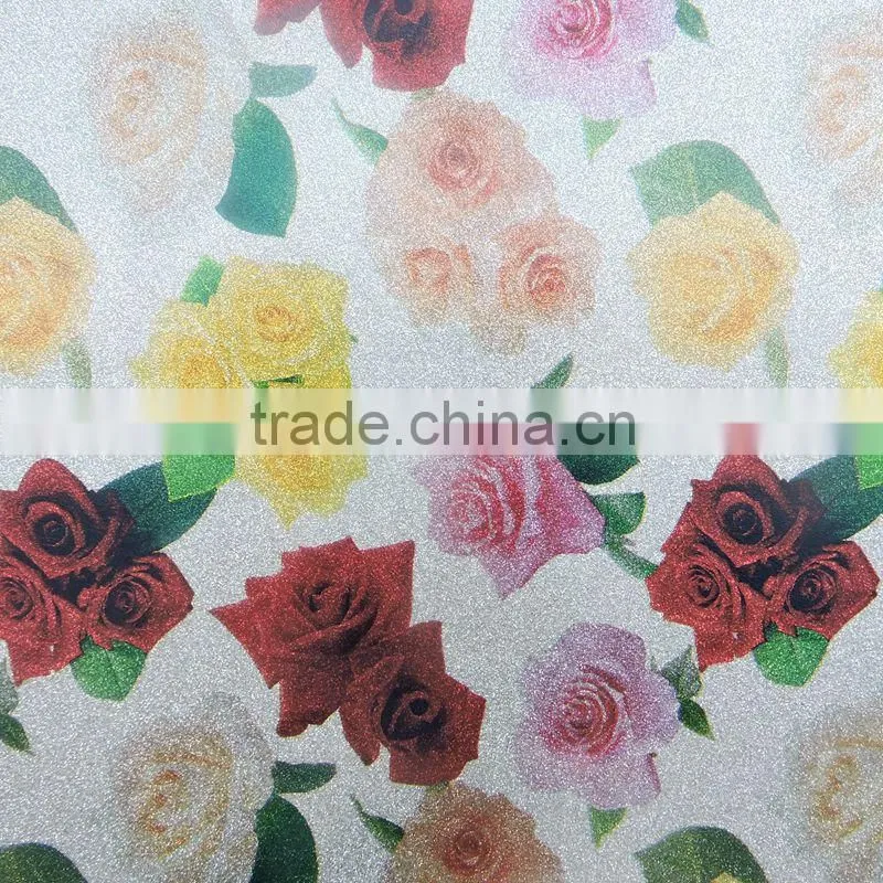 glitter wallpaper printed rose flower