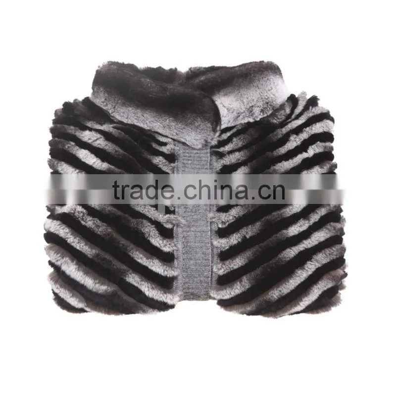QD30501 Women Bat Wing Sleeves Rex Rabbit Fur Clothes