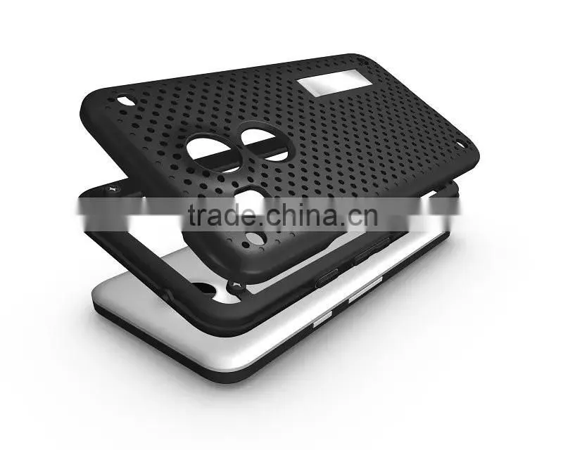 Shockproof Back Stand Case with Head Radiation Function For Nexus 5X Mesh Back Style TPU Rubber Cover Case MT-5296